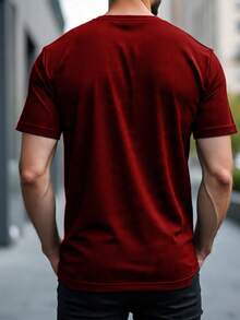Kit 2 Basic Casual Textured T-Shirt Straight Textured Premium Mesh - BLACK AND RED - View 3