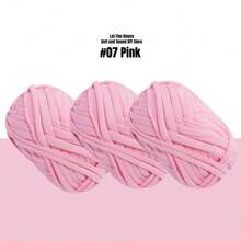 3 Rollen 100g Strickgarn Einfarbig, Häkelstoff für T-Shirt-Garn zum Selbermachen, Strickkunst, Körbe, Taschen, 30m/32 Yards