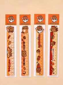4 Pieces Of Cartoon Capybara Magnetic Bookmark Rulers For Students Cute Shaped Creative Drawing Rulers With Random Styles , Back To School Gifts
