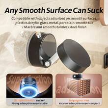 [ Adjustable Phone Holder ]1, Multi Angle Rotating Car Phone Holder | Vacuum Suction Cup, Magnetic, Portable, Stable, Foldable, Telescopic Design, Suitable For General Scenarios, Black/ White/ Pink