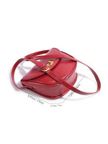 全新百搭小众设计复古性感油蜡皮半圆锁扣邮差包单肩斜挎包，高端品质法式奢华极简主义翻盖纽扣迷你钱包