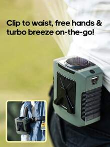 kinscoter 1 Peça Ventilador Portátil Recarregável de Alta Capacidade 8000mAh para Uso Externo, Praia, Camping, Viagens, Acessórios, Refrigerador de Ar, Bateria Portátil, Volta às Aulas, Mini Ventilador Pessoal com Lanterna