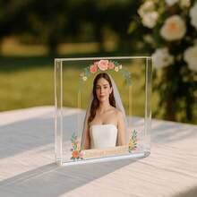 1件定制爱心花系列亚克力挂饰 - 可定制文字、姓名和专属花卉图案，寓意“爱在此滋生”。适合母亲节、生日或家居装饰，作为家人送给母亲的一份真挚礼物，传递爱与感激。 - 薑色 - 查看 4