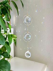 1 件装太阳银河捕梦网阳光棱镜吊坠闪耀阳光花园挂饰透明水晶适用于前门窗户