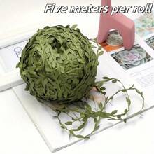 Artificial Green Leaf Vine Silk Cloth Willow Leaf Wreath Decoration, Green Plant DIY Handmade Wreath Craft Supplies, Home & Holiday Decor