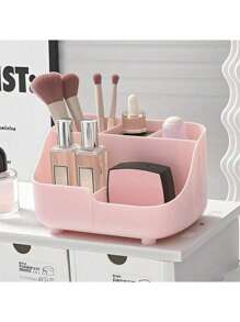 1 pieza Caja de almacenamiento de cosméticos multifuncional, balde de almacenamiento dividido para brochas de maquillaje, organizador de escritorio, adecuado para el dormitorio