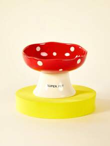 PETSIN Cat Bowl Ceramic Cat Food Bowl Dog Bowl Food Bowl Cat Bowl Rice Bowl High Footed Dog Drinking Bowl Diagonal Mouth Large Bowl Pet Specific