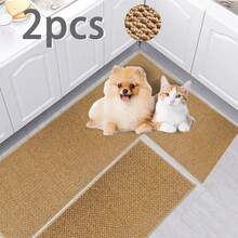 1pc Kitchen Imitation Linen Rug, Thickened Rug, Premium Rug, Pineapple Loop Rug, Thickened Dustproof Washable Rug, Door Mat, Living Room Rug, Kitchen Mat, Bathroom Mat, Decorative Rug - Multicolor - View 3