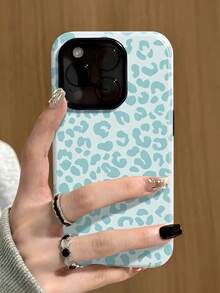 Una funda elegante para teléfono no incluye un cordón ni un soporte. Diseño anticaída dos en con estampado de leopardo azul para fundas de película. Funda para teléfono compatible con 17, 16, 15, 14, 13, 12, 11, PRO, así como S21/22/23/24/25 Ultra/FE+, A71/56/55/54/53/52/36/34/26/25/23/16/15/14/13/06. - Multicolor - Ver 4
