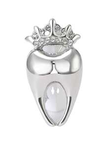 创意皇冠牙齿设计闪亮水钻镶嵌胸针简约可爱风格个性化女性礼物