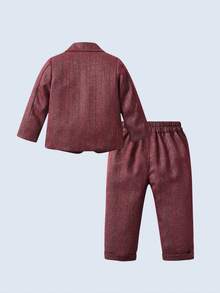 BOARNSEORL 2 件套年轻男孩绅士西装套装：带蝴蝶结的西装外套和裤子，时尚，适合生日派对、除夕夜、婚礼、合唱团表演、1 岁生日派对