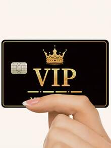 1 件豪华 VIP 图案贴纸，信用卡皮套，PVC 防指纹超薄耐用防刮隐私卡贴花，适用于 DIY 时尚装饰，保护银行卡、交通卡、学生证、学校用品和返校用品