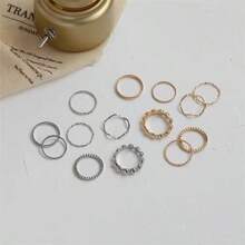 Set de 7 anillos minimalistas y lisos para apilar