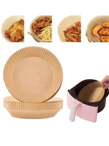 30/50/100PCS Air Fryer Accessories Round,Air Fryer Disposable Parchment Paper Liner Oil-Proof Paper Tray, Non-Stick Baking Mat,Water-Proof, Parchment For Baking Roasting Microwave,Air Fryer Accessories Baking Paper For Air Fryer