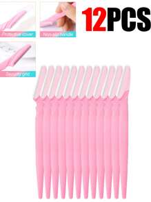 30 Piezas/Botella Navajas para cejas en estuche, hojas de recortadora facial con contenedor, hojas de recorte de cejas y maquinilla de afeitar para eliminación de vello facial y corporal, productos y accesorios para el cabello para peluquería, salón de belleza y artículos de viaje esenciales