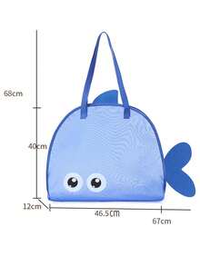 1 件旅行手提袋沙滩玩具袋贝壳收集袋透明储物袋挖沙工具包可爱鱼网沙滩包单肩夏季旅行网袋适合沙滩游泳派对配件 - 彩色 - 查看 12