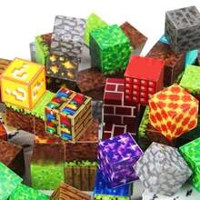 3+ 教育磁性积木 - 随机 50/100/200/250/500 块磁性瓷砖立方体堆叠，适合 3 岁以上儿童男孩女孩的 STEM 感官玩具生日礼物 - 彩色 - 查看 8