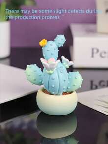 1 件简约创意家居装饰仙人掌雕像，可爱迷你仙人掌桌面装饰，适用于家庭、办公室、汽车、学校用品、返校
