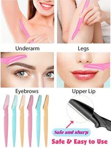 60/30/10/5/1pc 2025 专业 Dermaplaning 工具套装 - 男女通用面部剃须刀和眉毛修剪器，理发沙龙级脱毛剃须刀带保护罩，护肤旅行必备品