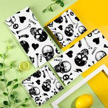 2/4 Pcs Set, Dish Towels, Skull Printed Pattern Towels, Halloween, Super Absorbent Microfiber Modern Dish Cloths, Cooking And Baking Tea Towels, Printed Dishcloths, Cleaning Towels, Hand Towels, Super Soft And Highly Absorbent, Great Gifts For Neighbors, Moms, Friends, Birthday, Halloween, Housewarming, Kitchen Essentials, Kitchen Decor, Daily Necessities