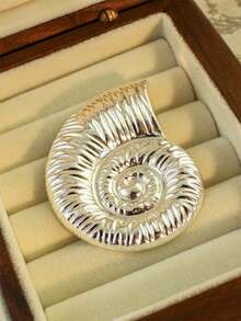 1pc Fashionable Ocean Beach Style Seashell & Snail Design Brooch Pin, High-End For Summer Vacation - Snail Collar Pin - View 11