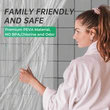 Stall Shower Curtain 54x78, Plastic, Thick PEVA, Heavy Duty With 2 Weighted Stones And 9 Grommets - Grey - View 9