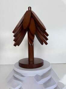 3pcs/5pcs Wooden Triangle Trivets Holder Heat Resistant Tree Shaped Coasters, Decorative Hot Pad Holder For Table, Christmas Tree Dessert Stands, Creative Multi-Functional Decor Home Decor Christmas Decorations Room Decor