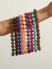 1 chiếc vòng cổ thắt nút bằng nhựa hình đám mây hình học Bohemian dành cho nữ, phong cách thời trang Châu Âu và Châu Mỹ, thích hợp cho lễ hội và đeo hàng ngày - Vòng cổ hạt mây thủ công - Xem 6