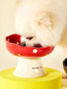 PETSIN Cat Bowl Ceramic Cat Food Bowl Dog Bowl Food Bowl Cat Bowl Rice Bowl High Footed Dog Drinking Bowl Diagonal Mouth Large Bowl Pet Specific