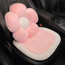 1件装汽车座椅垫，粉绒长毛绒可爱通用汽车座椅垫，保暖防滑舒适，汽车座椅保护套，也可作椅垫使用，汽车配件，女士 - 粉色 - 查看 7