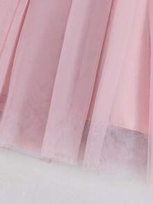 Baby Girls' 0-2 Years Old Pink Dress Set, Bridesmaid Wedding Pageant Outfit, Tulle Birthday Party - Dusty Pink - View 6