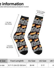 1 Pair Retro Feed Me Hot Dogs And Tell Me I'm Pretty 2 For Men & Women - 3D Digital Printed Athletic Socks, All-Season Comfort For Fitness, Hiking, Travel & Casual Attire - Matching Couple Gift For Birthdays, Weddings, Mothers Day - màu đen - Xem 2