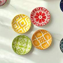 6-Piece Bohemian Ceramic Condiment Dishes | Stylish Sauce Plates For Soy Sauce, Vinegar & Spices | Ideal For Home Kitchens, Restaurants, Sushi Bars, Parties, Hot Pots, BBQs & Picnics | Tableware For Every Occasion - Multicolor - View 4
