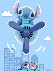1pc Adorable Stitch Car Air Freshener, Creative & Fun Car Vent Clip Decor With Ocean Lemon Scented Wafer, Relaxing For Car Interior Fragrance