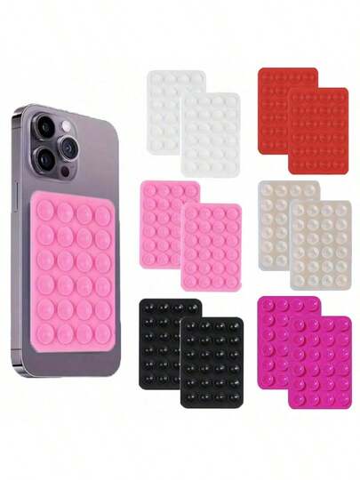 硅胶 24 孔吸盘便携式手机支架，适用于各种场景、手机壳、手持手机配件 - 兼容视频、自拍