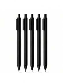 5/10/ 黑色凝胶笔黑色墨水0.5毫米中号笔尖，原创设计，速干美观笔记笔学校办公用品可爱文具 - 黑色 - 查看 1