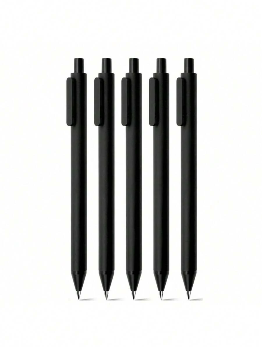 5/10/ 黑色凝胶笔黑色墨水0.5毫米中号笔尖，原创设计，速干美观笔记笔学校办公用品可爱文具 - 黑色 - 查看 1