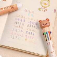 10 Pcs Cartoon Push-Button Ball Point Pens, Multicolor Student Supplies Stationery Pens For Bullet Journaling And Doodling,School Supplies,Back To School