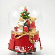Christmas Crystal Ball Rotating Music Box, Christmas Tree Santa Claus Desktop Decoration For Office Home, Birthday Holiday Anniversary Gifts