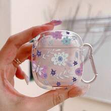 Transparente Kirschblüten Hülle für Airpod Pro, süßes Kirschenmuster 3 Ohrhörer Etui, Blumen Aufhänge-Kette Pro 2 Schutzhülle