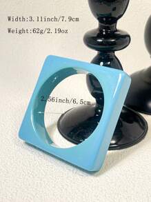 1pc New Simple Ocean Theme Resin Bracelet With Geometric Glitter Design, Tie Dye, Versatile For Banquet And Party, Suitable For All Seasons, Blue