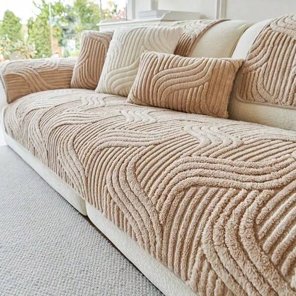 2025 New Thickened Soft Plush Sofa Cushion, Modern Luxury, Pet Friendly, Breathable, Fashionable Home Decor, Suitable For Living Room, Bedroom, Office, Polyester Fabric, No Printing, Machine Washable Pet Sofa Cover And Protective Pad, Available In Two-Seater, Three-Seater, And Four-Seater Options