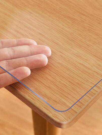 1 pieza Protector de mesa rectangular transparente de PVC, grosor de 1.0 mm/1.5 mm/2.0 mm, adecuado para mesas de café, mesas de noche, gabinetes, escritorios, protección de superficie de muebles, multiusos para todas las temporadas
