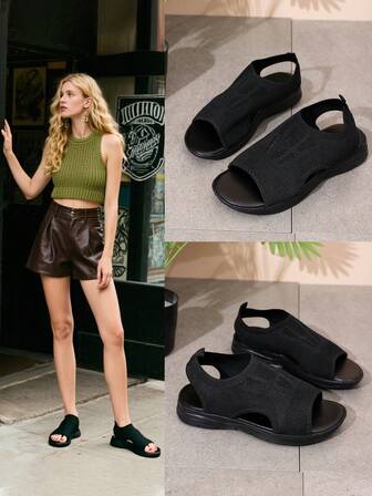Women Breathable Thick-Soled Roman Sandals With Casual Fairy Style,INS Style Sports Sandals For Summer 2024