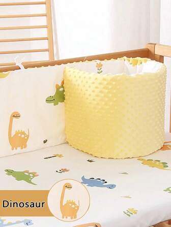 1pc One-Piece Baby Crib Bumper Rail Guard, Newborn Plush Bead Bed Guardrail Cushion Anti-Collision Anti-Fall Nursery Crib Rail, 200cm/120cm