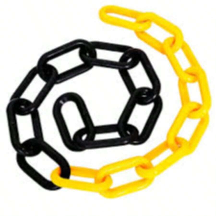 5 Mts Corrente Plástica Elo Grande Isolamento Calha Chuva - PRETO/AMARELO - Visão 1