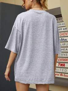 Luźna, swobodna koszulka z nadrukiem w stylu retro z motywem kota, odpowiednia na letnie wakacje, amerykański styl vintage, damska, okrągła, krótka, jednokolorowa, minimalistyczna koszulka, codzienna odzież codzienna