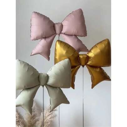 2 个 38.58 英寸巨型蝴蝶结铝箔气球，6 种颜色，适用于生日派对、新娘送礼会、求婚、性别揭晓派对、迎婴派对装饰