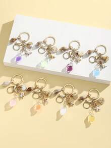 1 件全新创意逼真海洋生物海星和贝壳吊坠夜光水晶海星和贝壳吊坠女士包包吊坠礼物送给朋友适合日常使用海滩配饰海滩必需品度假