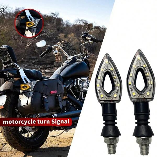 2 pièces Clignotants LED pour moto Lampes indicatrices ambrées Feux de signalisation courts Indicateurs de clignotants Accessoires moto